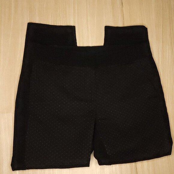 Loft Petite Black Marisa Ankle Pants Metallic Gold Dot Detail 6P - Picture 1 of 8